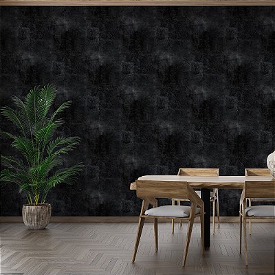 Papel de Parede Cimento Queimado Preto