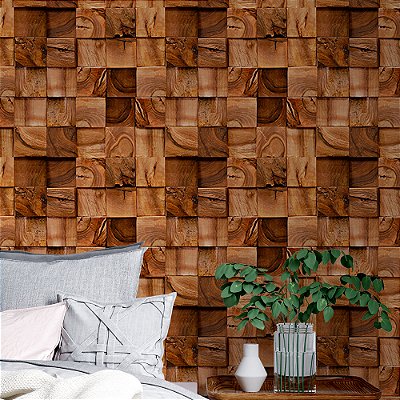 Papel de Parede Madeira 3D