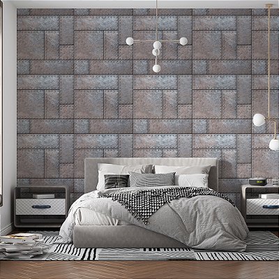 Papel de Parede Placas de Metais