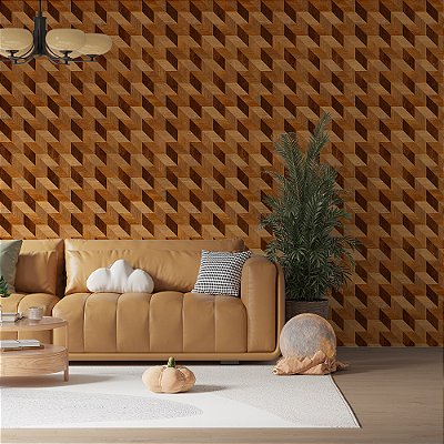 Papel de Parede Cubos de Madeira 3D