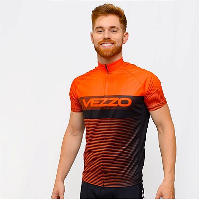 Camisa Vezzo Ciclotour Masculino Lightning Orange