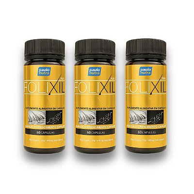 Folixil - Kit com 3 Frascos (180 cápsulas)