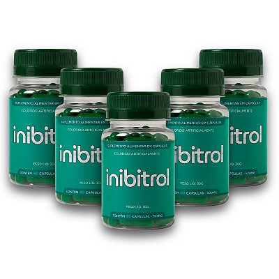 Inibitrol - Kit com 5 Frascos (300 Cápsulas)