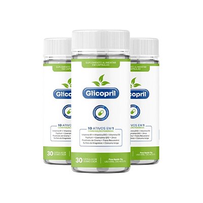 Glicopril - Kit com 3 Frascos (90 Cápsulas)