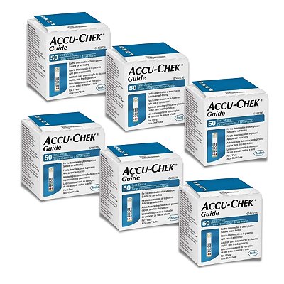Tiras Accu Chek Guide - Kit Com 6 Caixas (300 Tiras)