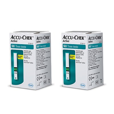 Tiras Accu Chek Active - Kit Com 2 Caixas (100 Tiras)