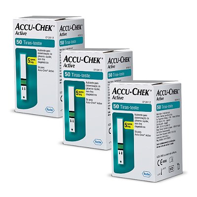 Tiras Accu Chek Active - Kit Com 3 Caixas (150 Tiras)