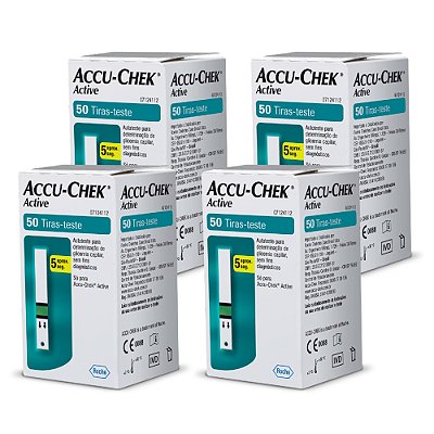 Tiras Accu Chek Active - Kit Com 4 Caixas (200 Tiras)