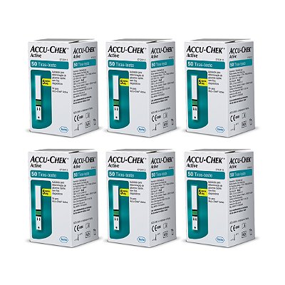 Tiras Accu Chek Active - Kit Com 6 Caixas (300 Tiras)