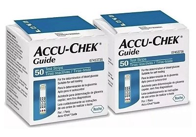 Tiras Accu Chek Guide - Kit Com 2 Caixas (100 Tiras)
