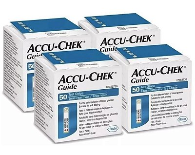 Tiras Accu Chek Guide - Kit Com 4 Caixas (200 Tiras)
