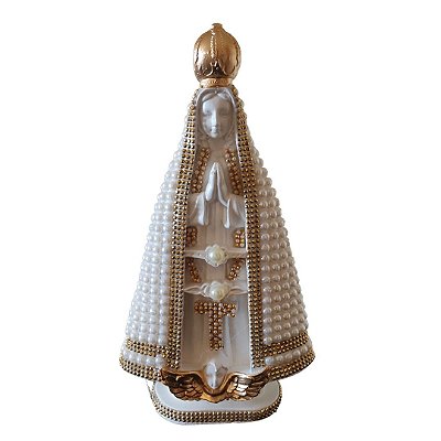 Imagem Nossa Senhora Aparecida com Perola e Strass de 30cm