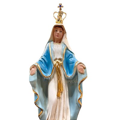 Nossa Senhora das Graças 20cm Pó de Mármore com Coroa Folheada