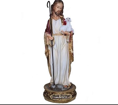 Jesus Bom Pastor 20cm Resina Italiana