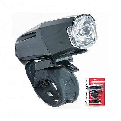 FAROL DIANTEIRO ABSOLUTE RECARREGAVEL USB CABEÇA EM ALUMINIO AERONÁUTICO LED BRANCO 5 WATTS