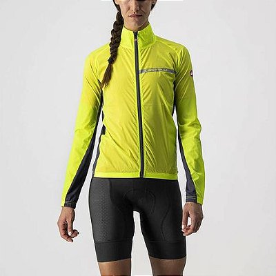 JAQUETA CASTELLI WOMEN - SQUADRA STRETCH - YELLOW FLUO/DARK GRAY