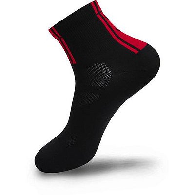 MEIAS FLR ELITE 5.5 PRETA/VERMELHA TAM 43/47