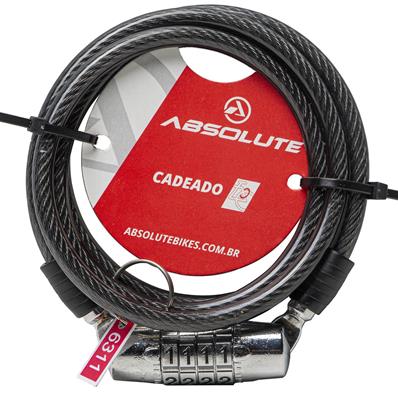 CADEADO ABSOLUTE 1,0MX6MM ESPIRAL, SEGREDO, PTO
