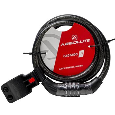 CADEADO ABSOLUTE 1.2MX12MM ESPIRAL SEGREDO PRETO