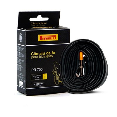 Câmara de Ar Pirelli 700 x 28/45C Válvula Presta 48MM (Bico Fino)