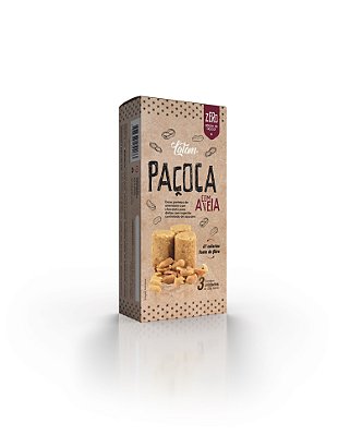 Paçoca + Aveia - Zero Açúcar - 60g (03 uni. de 20g cada) - Latam Fit