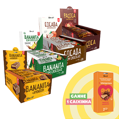 Choco Combo - Zero Açúcar - Paçoca, Bananinha, Cocada, Banana com amendoim (50 unidades) - Latam Fit