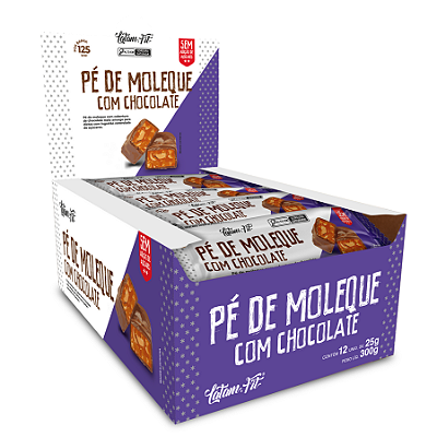 Pé de Moleque com chocolate - zero Açúcar 300g Tradicional (12uni. de 25g cada) - Latam Fit
