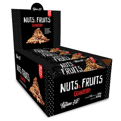 Nuts & Fruits Cranberry - Zero Açúcar - 300g (12 uni. de 25g cada) - Latam Fit