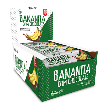 Bananita - Bananinha + Chocolate Zero Açúcar - 300g (12 uni. de 25g cada) - Latam Fit