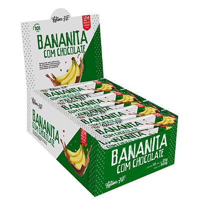 Bananita - Bananinha + Chocolate Zero Açúcar - 300g (12 uni. de 25g cada) - Latam Fit