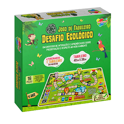 Jogo de Tabuleiro Infantil Desafio Ecológico em MDF 6 anos