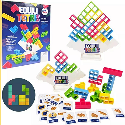 Jogo Equili Tetris  Brinquedo Equilíbrio Raciocínio Lógico Encaixar Peças PakiToys