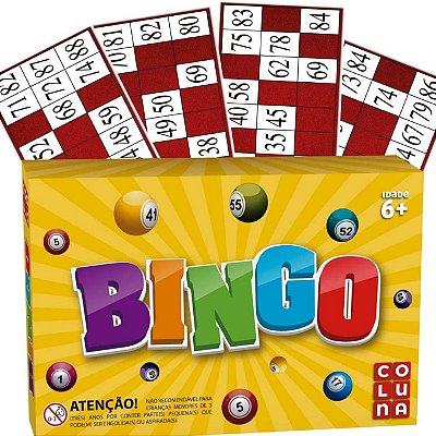 Bingo Jogo Bingo Diversão Brinquedo Crianças 24 Cartelas Original – Coluna