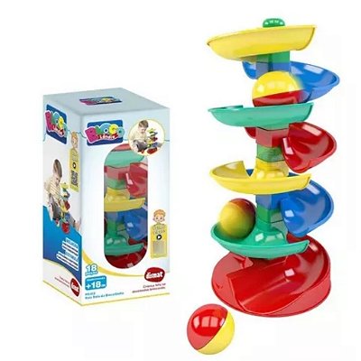 Brinquedo Educativo Rola Bola Blocolândia 18 Peças Dismat