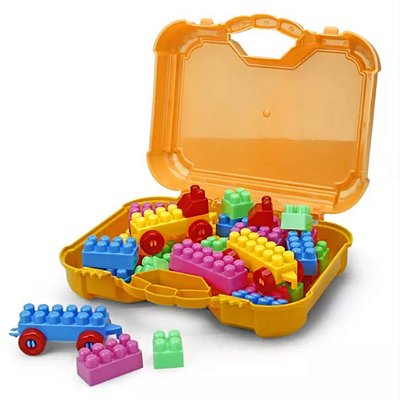 Brinquedo Maleta Blocos de Montar 72 Peças PakiToys