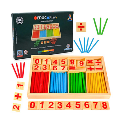 Jogo Números Contas Caixa Matemática Educativo Infantil Polibrinq
