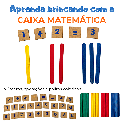 Caixa Matemática Brinquedo Didático De Madeira Para Alfabetização Numérica