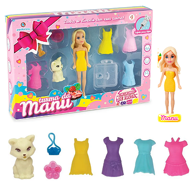 Boneca Turma Da Manu Com Acessórios Sortido Polibrinq