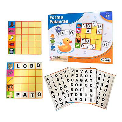 Jogo Educativo Forma Palavras Alfabetização Infantil 168 Pçs Pais e Filhos