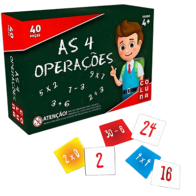 Jogo Pedagógico 4 Operações Matemáticas 54 Peças Pais & Filhos
