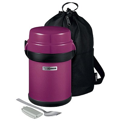 Marmita Térmica Bentô Zojirushi 1,23 litros 4 potes Roxa SLJBE14-VZ