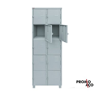 Roupeiro de Aço para Vestiário 10 Portas Pequenas FT