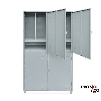 Roupeiro de Aço para Vestiário 4 Portas Grandes NR 24 Insalubre