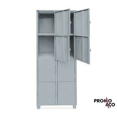 Roupeiro de Aço para Vestiário 8 Portas Pequenas FT