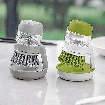 Escova prática para limpeza (na cozinha, banheiro)  com dispenser para detergente