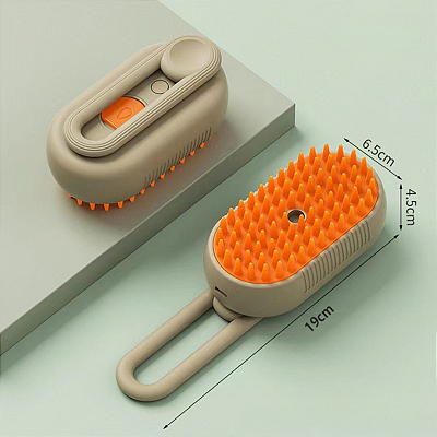 Escova elétrica a vapor para cães e gatos - massageia e deixa o pelo brilhante e sedoso