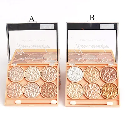 Paleta de Iluminador Cores, Pele Macia e Luminosa, Alta Pigmentação, Maquiagem Perfeita - FEBELLA