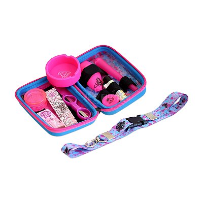 Kit Puff Case Clássico Colors - Mix Rosa Azul