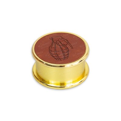 Dichavador de Metal Gold Couro Granada - Dourado