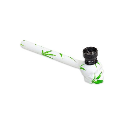 Pipe de Vidro D&K Caveira - Mix Branco Verde